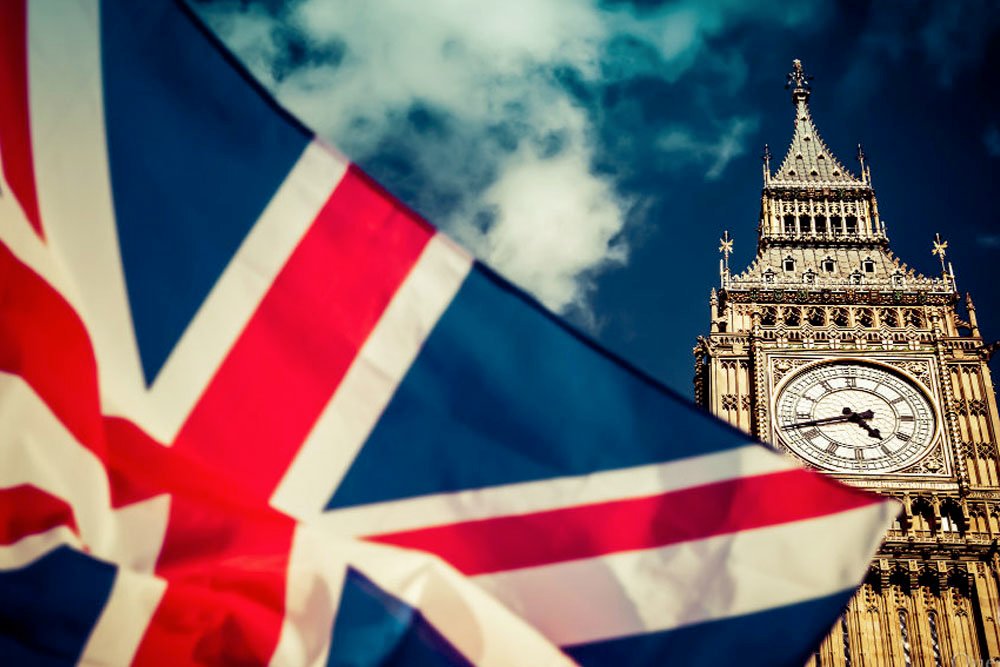 british flag and big ben